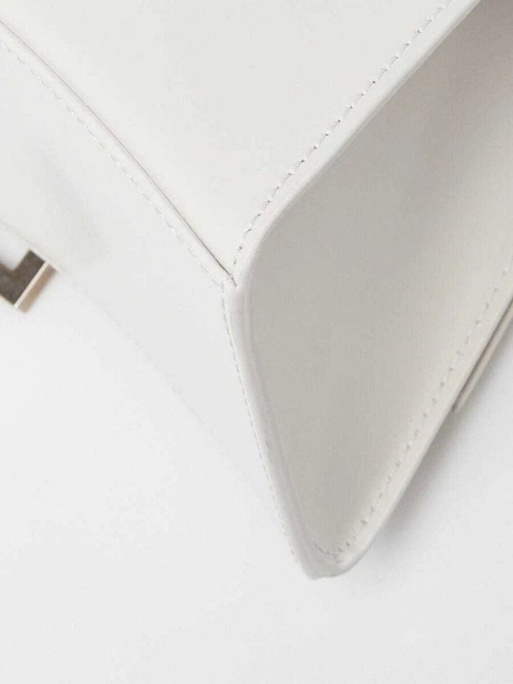 Balenciaga Dark White Leather Hourglass Small Top Handle Bag - Picture 6 of 10